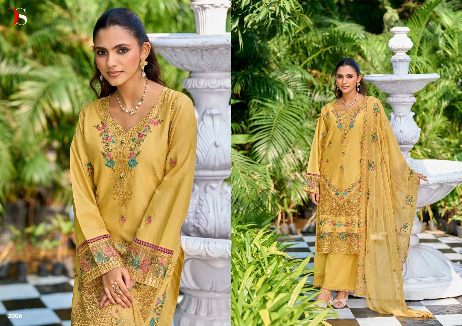 ELAF EXCLUSIVE 2 PAKISTANI LAWN DEEPSY SUITS (Cotton Dupatta) - Image 11