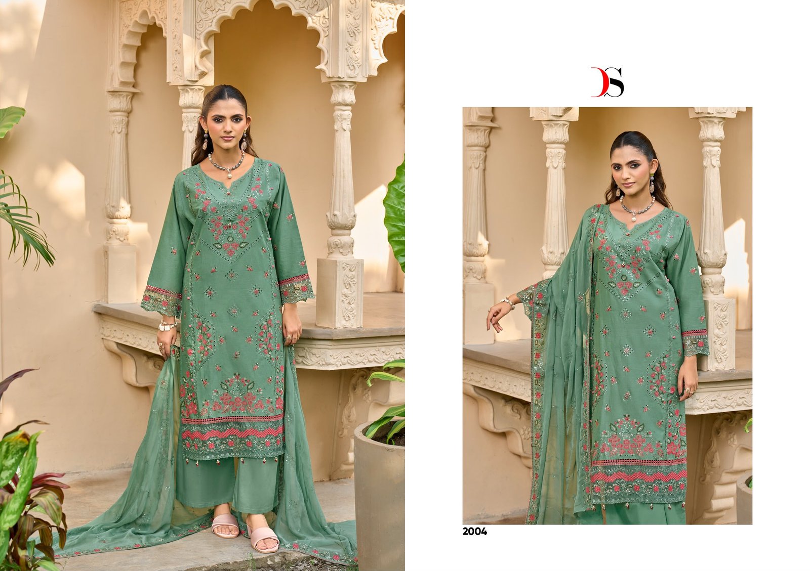 ELAF EXCLUSIVE 2 PAKISTANI LAWN DEEPSY SUITS (Cotton Dupatta) - Image 5