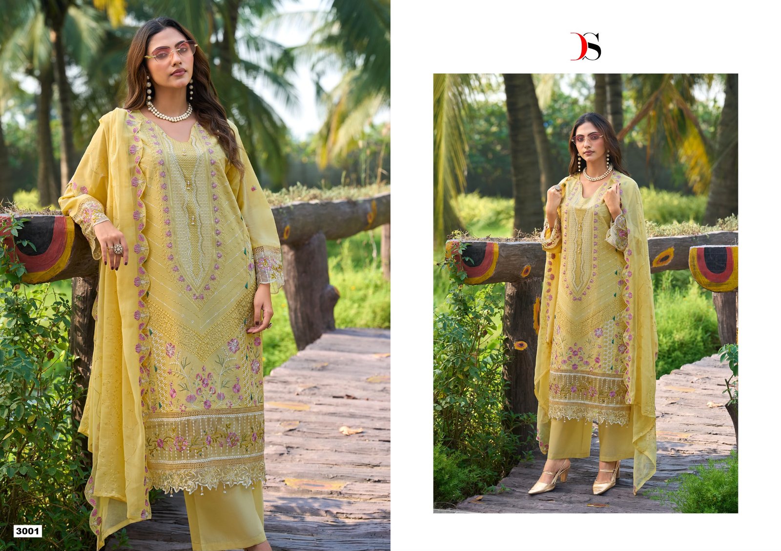 ELAF EXCLUSIVE 3 PAKISTANI LAWN DEEPSY SUITS (Pure Chiffon Dupatta) - Image 3