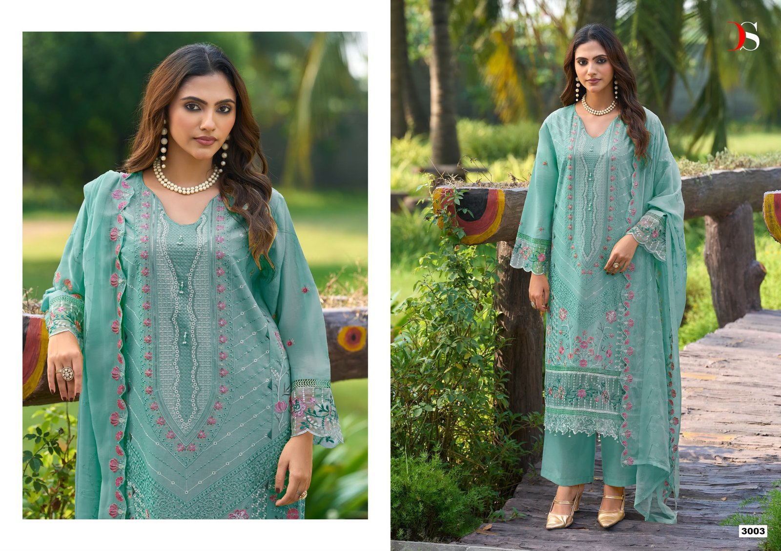 ELAF EXCLUSIVE 3 PAKISTANI LAWN DEEPSY SUITS (Pure Chiffon Dupatta) - Image 9