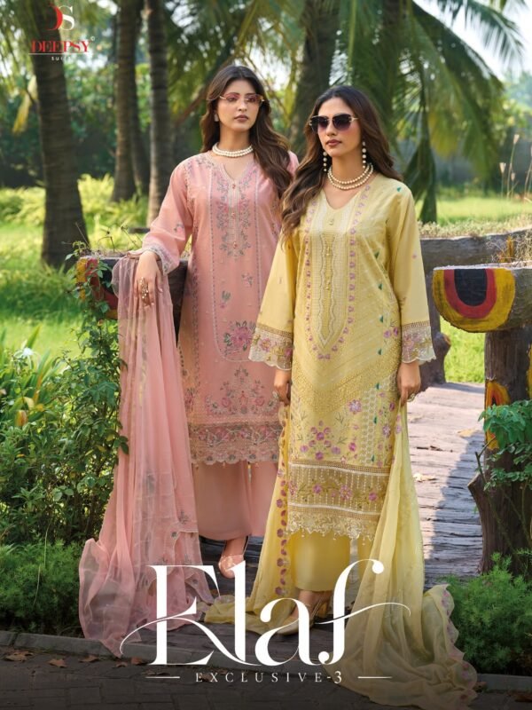 ELAF EXCLUSIVE 3 PAKISTANI LAWN DEEPSY SUITS