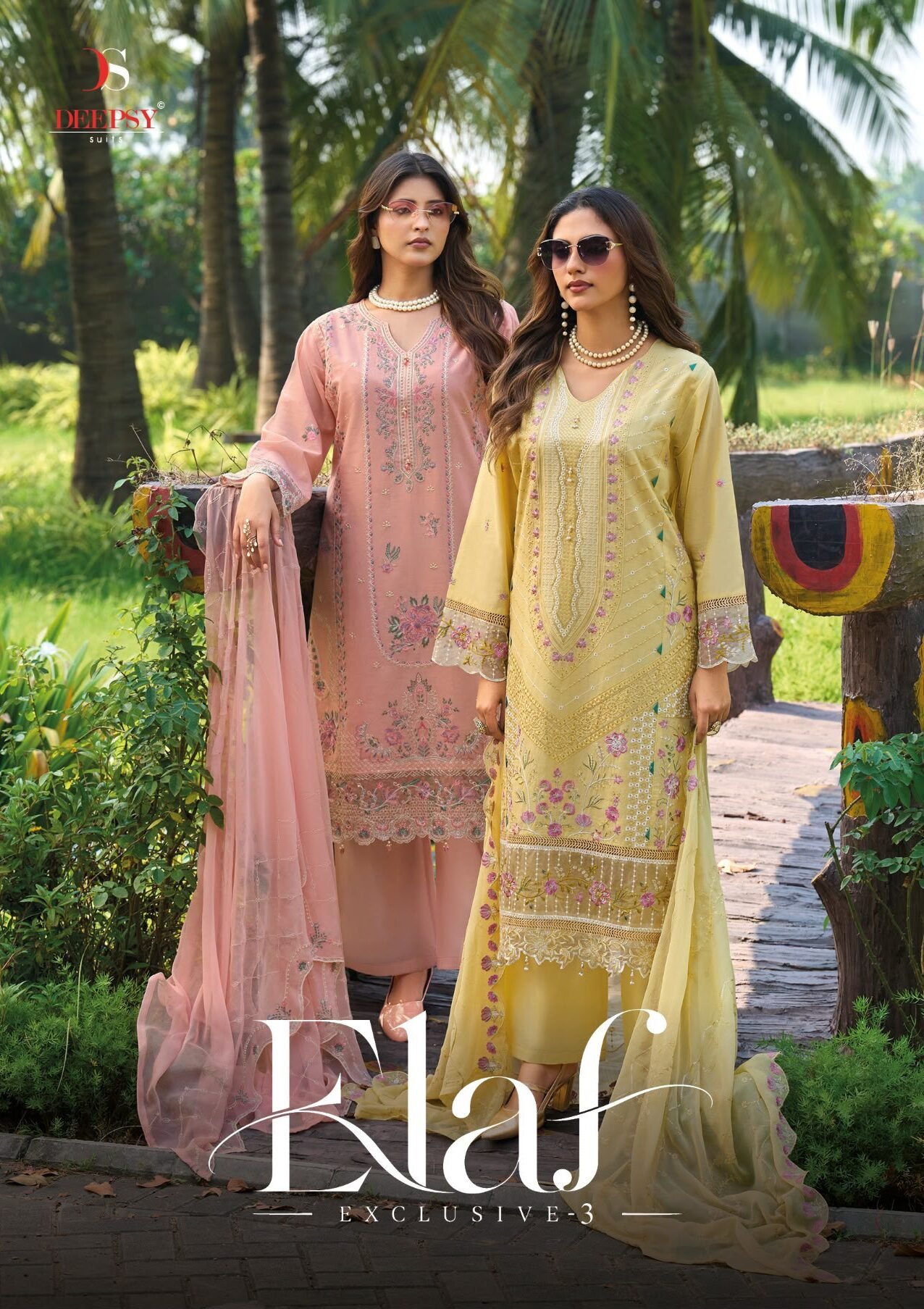ELAF EXCLUSIVE 3 PAKISTANI LAWN DEEPSY SUITS