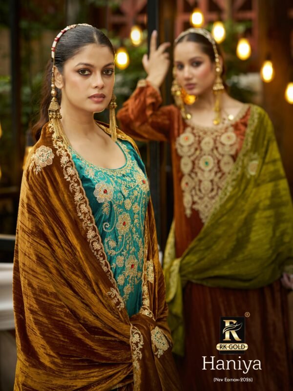 HANIYA VELVET RK GOLD
