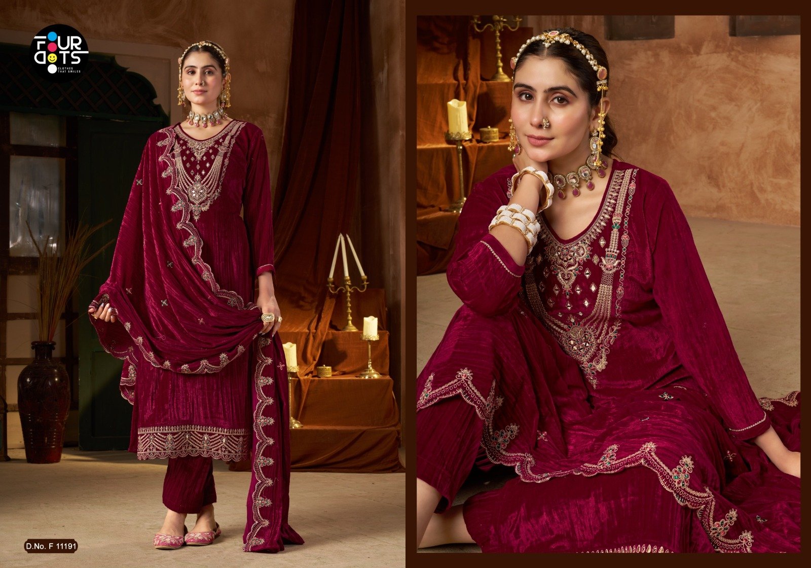 MAHARANI VELVET FOURDOTS (winter Collection) - Image 3