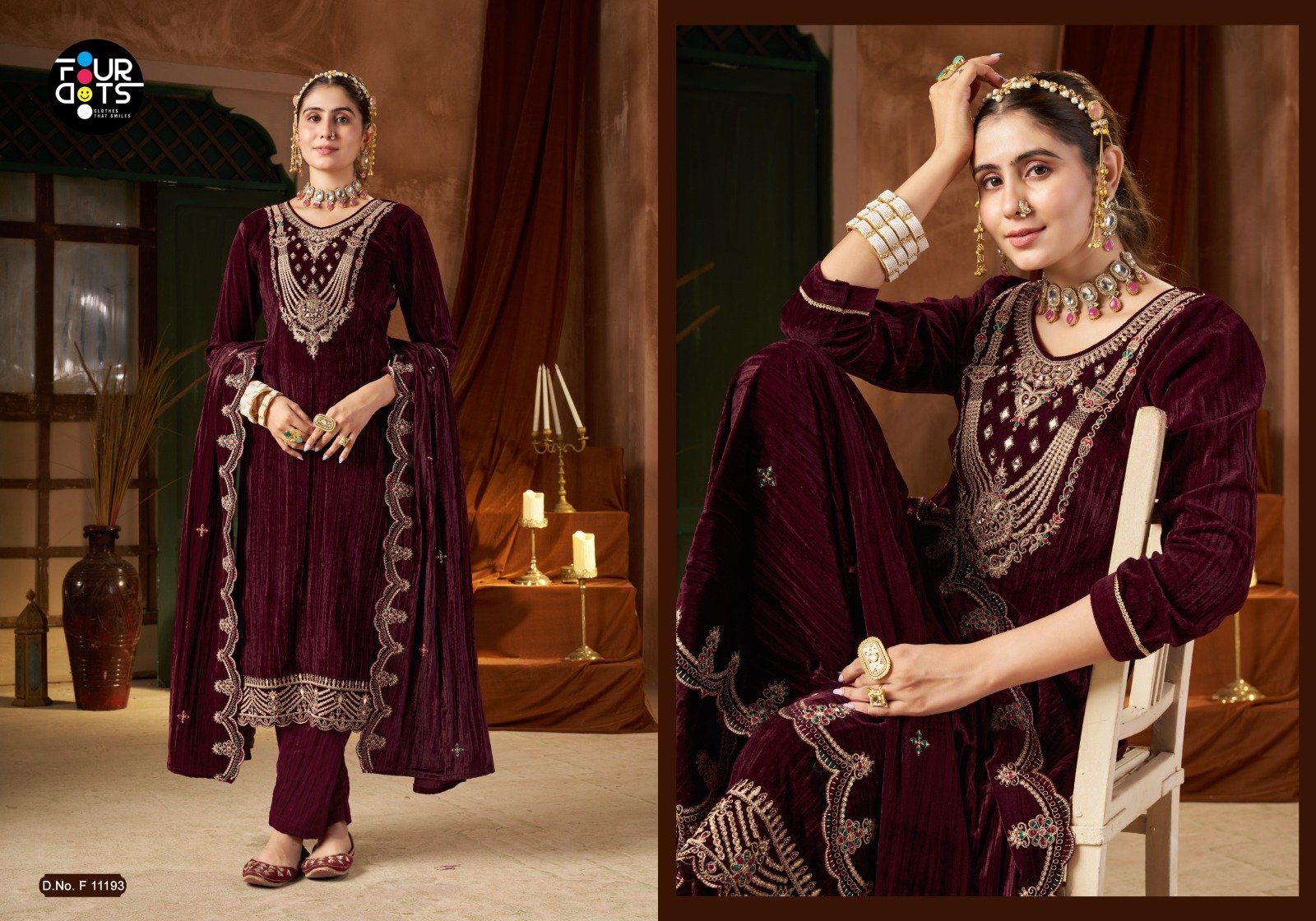 MAHARANI VELVET FOURDOTS (winter Collection) - Image 5