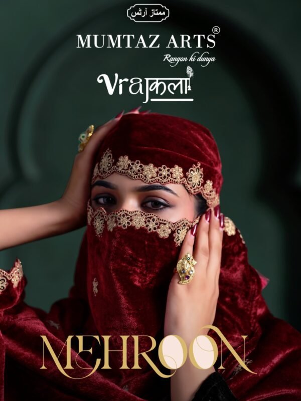 MEHROON VELVET MUMTAZ ARTS