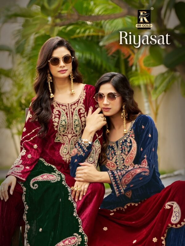 RIYASAT CRUSH VELVET RK GOLD